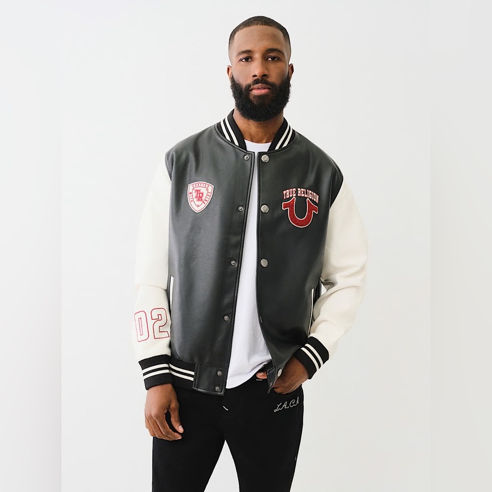 TRUE LOGO PATCH VARSITY JACKET
